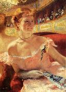 Mary Cassatt Woman with a Pearl Necklace in a Loge china oil painting artist
